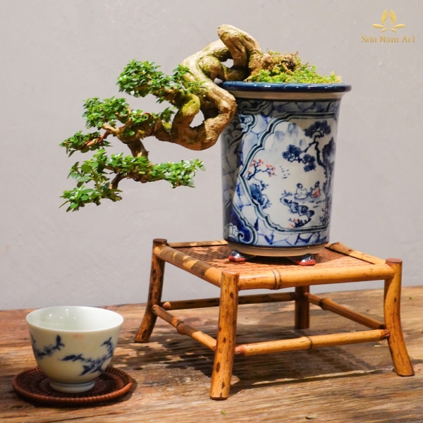 Đôn Trúc Hoa Mai mang năng lượng mộc mạc, nhẹ nhàng, tạo nên khí chất cho không gian trà thất
